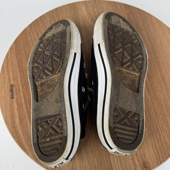 Converse All Star Black Low-Top Kids Sneaker Canvas Slip on shoes Size 13 Junior - Picture 3 of 8